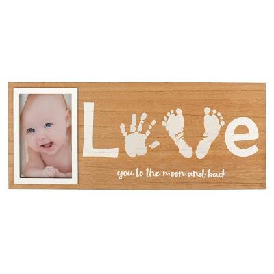 China Simple Desktop or Home Frame LOVE DIY Handmade Baby Footprint and Hanging Handprint Photo Frame for sale