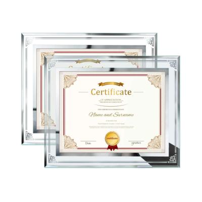 China Rustic Mirror Glass Certificate Frame Document Frame8.5x11 inch for sale