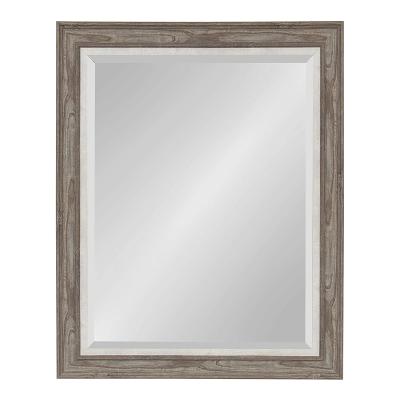 China Minimalist Wood Grain Framed Mirror Fashion Home Decor Wood Wall Art for sale