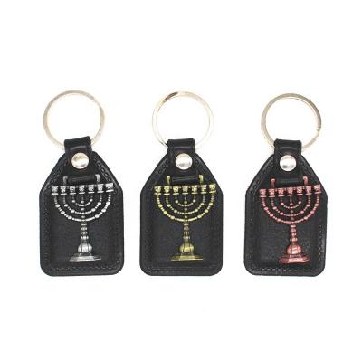 China Enduring Jewish Key Chain 7 Branch Menorah Gift Religious Church for sale