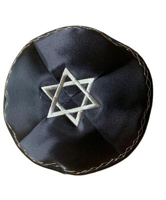 China Black Satin Striped Jewish Kippah On Current for sale