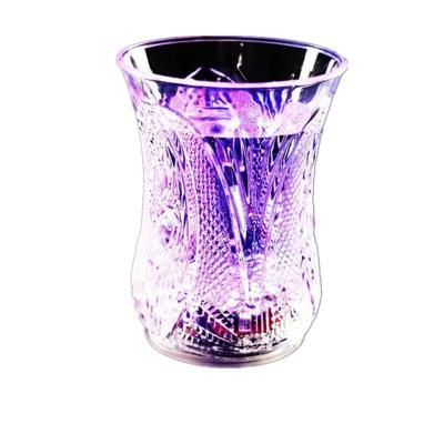 China Modern Led Acrylic Wine Glass Cup Bear Water Light Up Colorful Luminous Induction Cup Goblet Party Supplies for sale