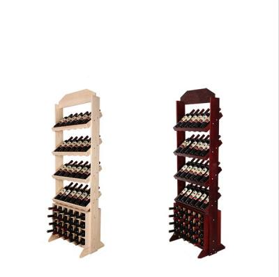 China Countertop Viable Bar French Style Barware Manufacturers Selling Creative 42 Bottle Wooden Wine Rack Wine Storage Rack for sale