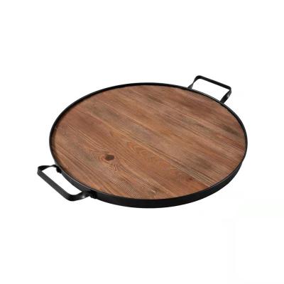 China Suitable for Restaurants Farmhouse Style Wooden Serving Tray and Charcuterie Board with Handles, 20