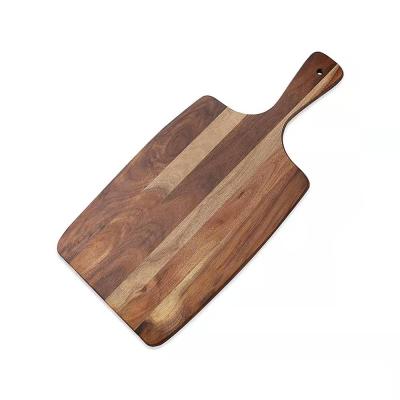 China Coastal Acacia Wood Cutting Board Pallet Wood Cutting Boards with Handle for Meat, Cheese, Bread, Vegetables &Fruits for sale