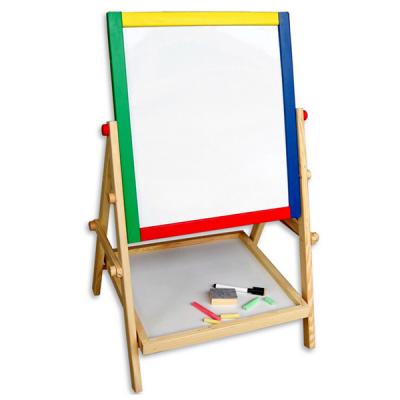 China MDF Kids Easel Blackboard Chalk Board Wood Double Sided Drawing Board With Tray for sale