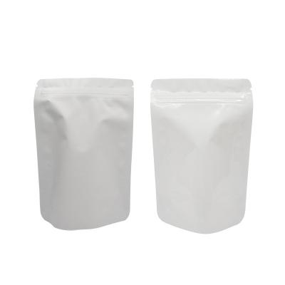 China New Design Disposable Matte Stand Up Food Zip Lock Plastic Packaging Glossy Bag Milky White Aluminum Foil Bag for sale