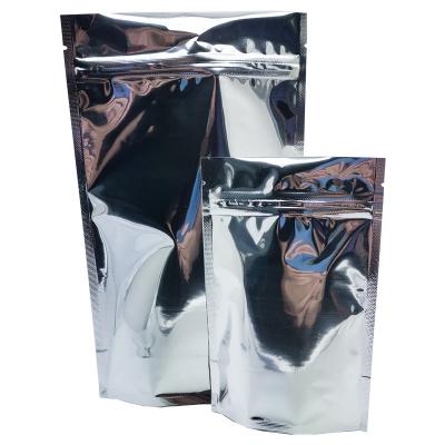 China Hot Selling New Design Disposable Aluminum Foil Bag Silver Stand Up Food Zipper Lock Plastic Packaging Bag for sale