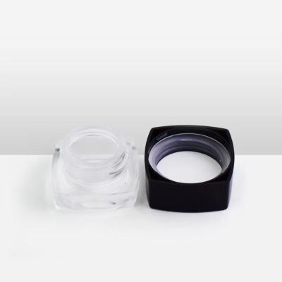 China Cosmetic Jars Wholesale Clear Glass Square 5ml Wide Cosmetic Jar Round Glass for sale