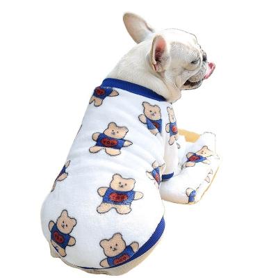 China Cute stocked pattern of dog clothes monkey Teddy Dog French Bulldog dog and cat clothing for spring and autumn 2 legs for sale