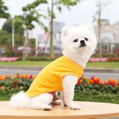 China Summer Stocked Clothes For Dogs Solid Color Ventilation Sleeveless For French Bulldog Cat Teddy Pomeranian Clothes for sale