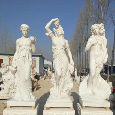 China Hot Selling Mid Century Woman Statue Life Size White Marble Nude Price for sale