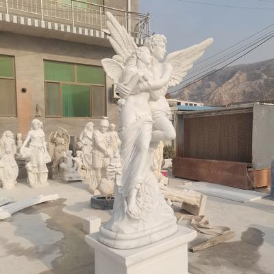 China Modern Hot Sale Hand Carved White Marble Man And Woman Statue for sale