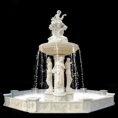 China Mid Century Garden Decoration Large Outdoor Tiered Marble Water Fountain for sale