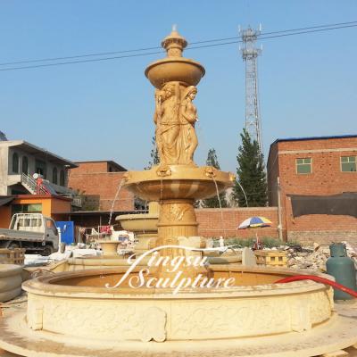 China Mid Century Home Yard Garden Decoration Large Nature Marble Water Fountain Granite Outdoor Fountain for sale