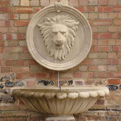 China Modern garden used stone lion main wall fountain for sale