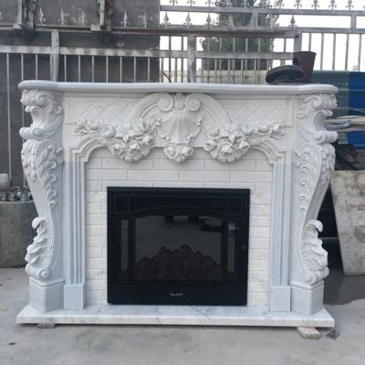 China New Modern Design Customized Size Marble Fireplace Mantel for sale