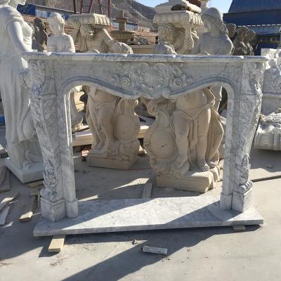 China Modern Professional Customized Cararra Marble Fireplace Natural Marble Mantel for sale