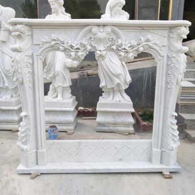 China Factory Direct Chinese French Style Decorative Electric Fireplace Mantel for sale