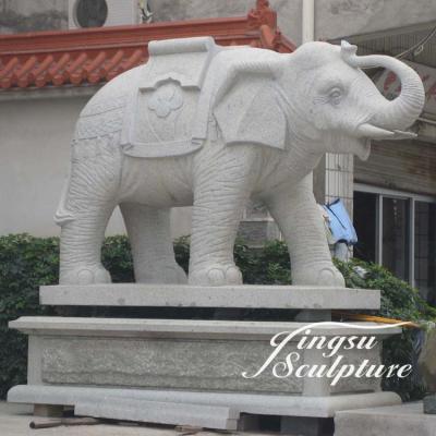 China Traditional Garden Outdoor Sculptures Marble Carving Granite Carving Elephant Statue for sale