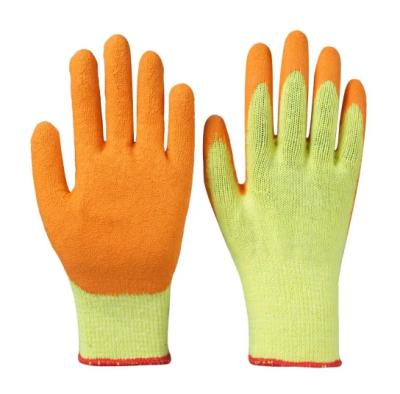 China Comfortable China Wholesale Industrial/Construction/Safety Working Guante Price Cotton/Yarn/Knitted/Work Wrinkles Rubber/Latex Coated Gloves for sale