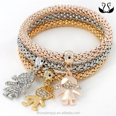 China Ally Express Wholesale Jewelry ALLOY Crystal Girl Charm Bracelet for sale