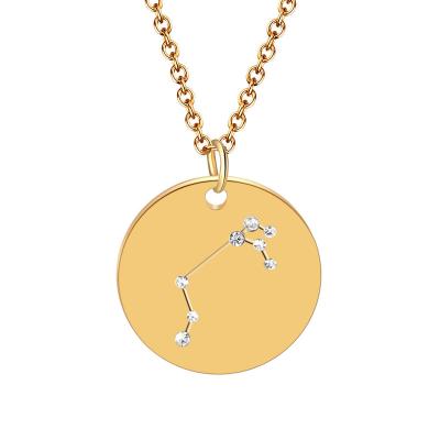 China All Personalized Gold Plated Stainless Steel Zodiac Necklace For Women for sale