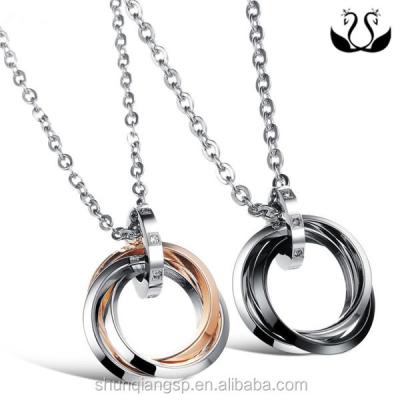 China 2016 new stainless steel factory direct sales three ring circle pendant meaning for sale