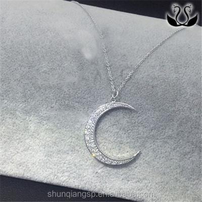 China High Fashion Silver Moon Necklace Clavicle Moon Pendant for sale