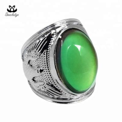 China New Design Jewelry Wholesale ALLOY Men's Ring Changing Color Emotional Temperature Mood Ring for sale