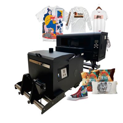 China Fabric 30 40 cm A2 A3 24inch T-shirt sublimation pet film sticker dtf-printing machine with shake off white powder ink machine for sale