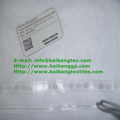 China 00144 SPUN VOILE WHITE WITH JACQUARD SELVEDGE for sale