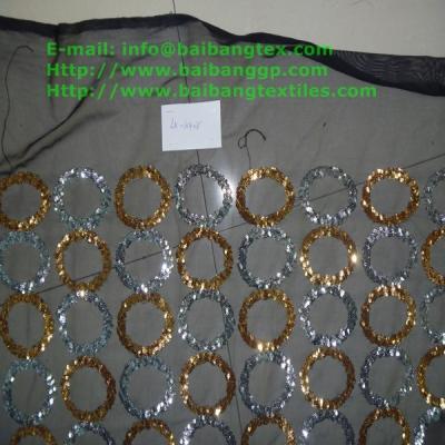 China MESH SEQUIN EMBROIDERY FABRIC for sale