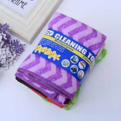 China European-style daily necessities export ultra-fine cellulose-colored striped rags, absorbent, non-stick oil, thick, easy for sale