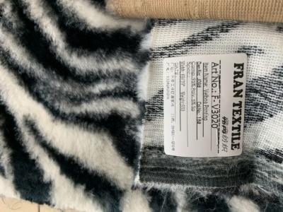 China Velboa Printing fabric soft finish with high quality zebra design, snake design, any fashion design finest quality super for sale