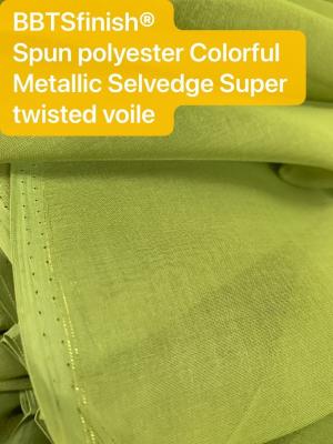 China Metallic selvedge Sudan market spun polyester voile fabric for sale