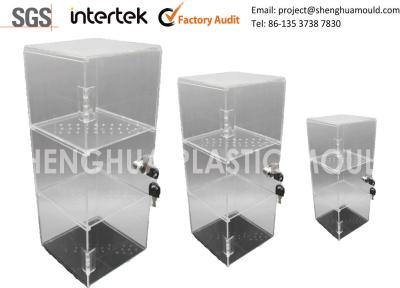 China China Inejction Molded Clear Plastic Display Shelving with Lock for sale