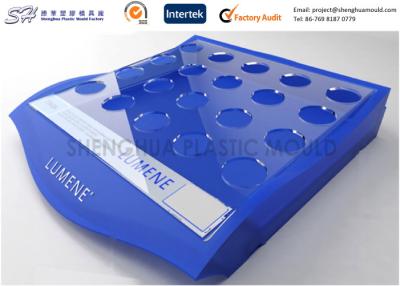 China Custom Injection Molded Plastic Shelf Display countertop for supermarket cosmetics for sale