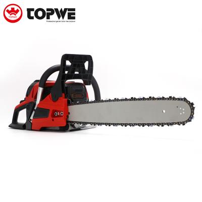 China 2-Stroke TOPWE Service One-Stop Wood Cutter Gasoline Chainsaw 58cc Air Cooled Wood Saw for sale