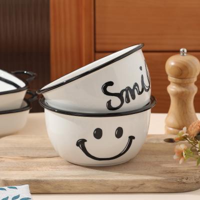 China Cartoon Viable Japanese Ceramic Household Bowl Tableware Rice Bowl Wholesale Ceramic Soup Bowl for sale