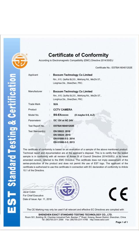 CE - BOSCOM TECHNOLOGY CO., LIMITED