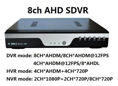 중국 HDMI H.264 고해상 AHD DVR의 네트워크 까만 8CH AHD SDVR 판매용