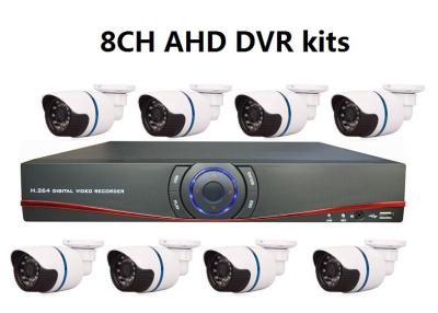 China 720P 8 Channel H H.264 AHD DVR Kits 8pcs 720P White With High Speed for sale