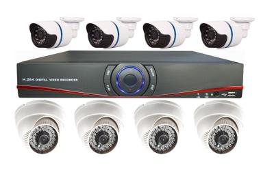 China White 720P AHD DVR 4pcs Dome 8CH H.264 Portable With High Resolution for sale