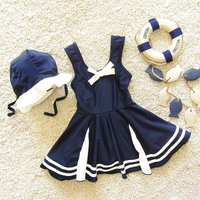 China 2021 Hot Sale Girls Anti-UV One-Piece Swimwear with Reuse-Cloth Uniform Swimsuit Japanese Style Swimwear for sale