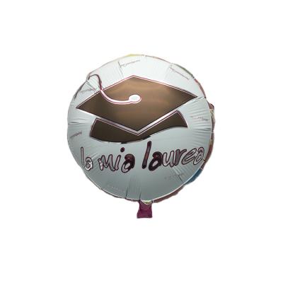 China Toy Promotional Toy Round Shaped Promotional 18 Inch Graduation Foil Balloon for sale