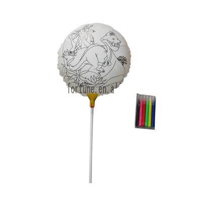 China Toy Promotional Toy New Colorful Mylar Balloon with Drawing Pen for sale