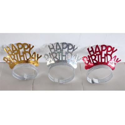 China Round Mini Happy Birthday Tiara 14*16CM for sale