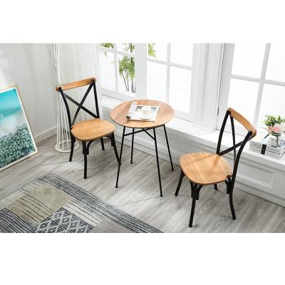 China Solid + Nordic Classic Metal Coffee Solid Wood Dining Table Chairs for sale