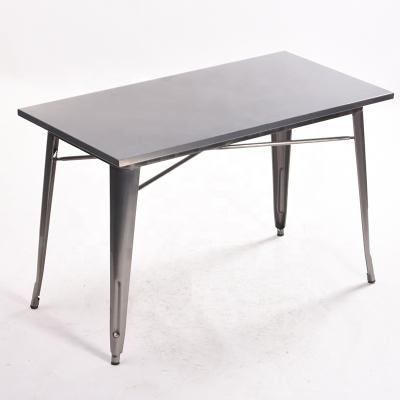 China 2021 Metal Table Top Restaurant Simple Modern Metal Rectangular Dining Table Set for sale